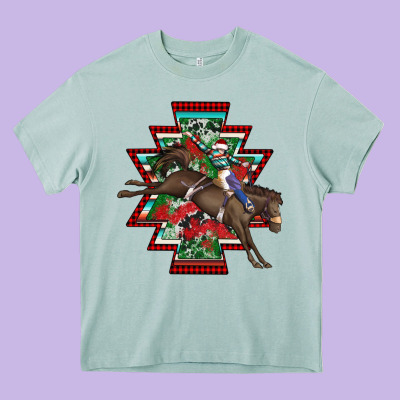 Aztec Rodeo Christmas Heavy Core Tee Designed By Adodesignshop