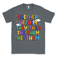 Charcoal Heather pride pronouns Classic Tee - Artiststas