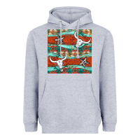 Heather Grey western aztec bull skull stars seamless pattern Heavyweight Hoodie - BundleAndBundleShop