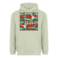 Matcha western aztec bull skull stars seamless pattern Heavyweight Hoodie - BundleAndBundleShop