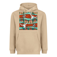 Mushroom western aztec bull skull stars seamless pattern Heavyweight Hoodie - BundleAndBundleShop