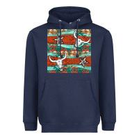 Navy western aztec bull skull stars seamless pattern Heavyweight Hoodie - BundleAndBundleShop