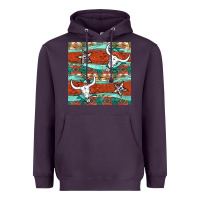 Plum western aztec bull skull stars seamless pattern Heavyweight Hoodie - BundleAndBundleShop