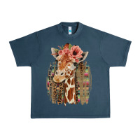 Midnight Navy Giraffe with Floral Urban Heavy Tee - Bettercallsaul