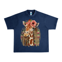Navy Giraffe with Floral Urban Heavy Tee - Bettercallsaul