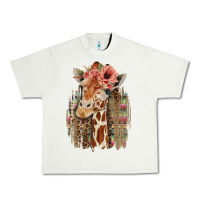 Pistachio Giraffe with Floral Urban Heavy Tee - Bettercallsaul