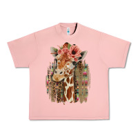 Salmon Giraffe with Floral Urban Heavy Tee - Bettercallsaul