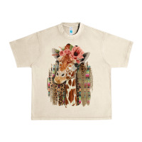 Sandshell Giraffe with Floral Urban Heavy Tee - Bettercallsaul