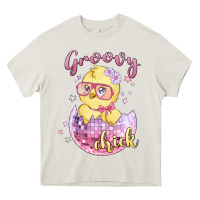 Cream groovy chick easter Heavy Core Tee - MaliasSmallBusiness