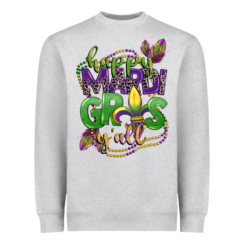 Happy Mardi Gras Yall Heavyweight Sweatshirt by CowGirlArtShop | Teevron