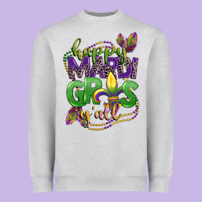 Happy Mardi Gras Yall Heavyweight Sweatshirt Designed By Cowgirlartshop