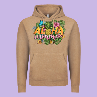 Aloha Summer Vintage Hoodie Designed By Barkaloodesign