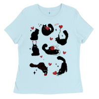 Baby Blue valentine cat Ladies Tee - MaliasSmallBusiness