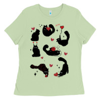 Matcha valentine cat Ladies Tee - MaliasSmallBusiness