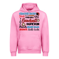 Fuchsia Pink baseball typography words Urban Hoodie - Artiststas