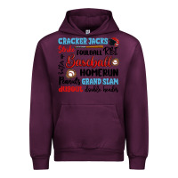 Mauve Wine baseball typography words Urban Hoodie - Artiststas