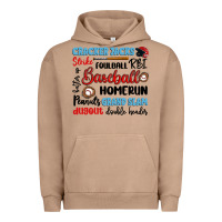 Pigment Burro baseball typography words Urban Hoodie - Artiststas