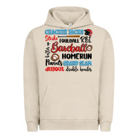 Pigment French Oak baseball typography words Urban Hoodie - Artiststas