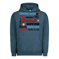 Pigment Midnight Navy baseball typography words Urban Hoodie - Artiststas
