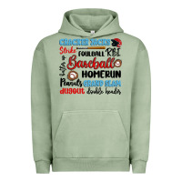 Pigment Oil Green baseball typography words Urban Hoodie - Artiststas