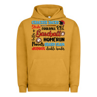 Pigment Peanut Butter baseball typography words Urban Hoodie - Artiststas