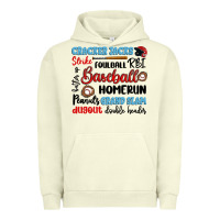 Pigment Pistachio baseball typography words Urban Hoodie - Artiststas