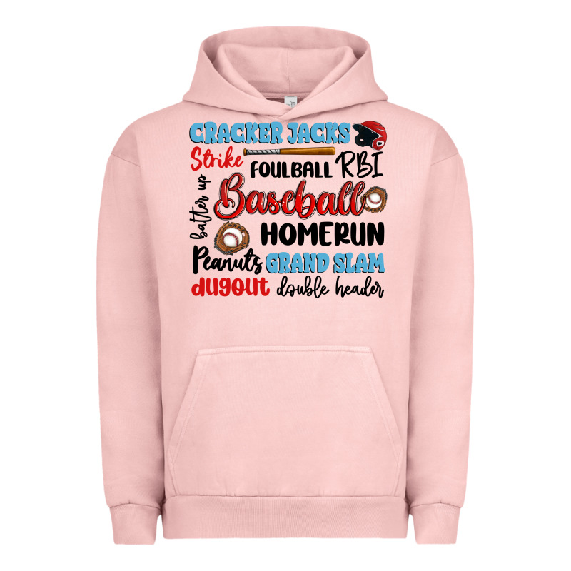 Baseball Typography Words Urban Hoodie by Artiststas | Teevron