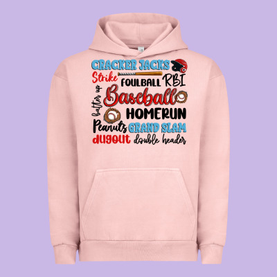 Baseball Typography Words Urban Hoodie Designed By Artiststas