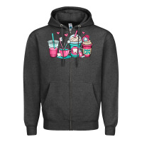 Charcoal Heather dentist coffee cups Zipper Hoodie - OliviaCreatesArt
