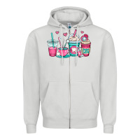 Dove Grey dentist coffee cups Zipper Hoodie - OliviaCreatesArt
