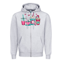 Heather Grey dentist coffee cups Zipper Hoodie - OliviaCreatesArt