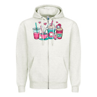 Oatmeal Heather dentist coffee cups Zipper Hoodie - OliviaCreatesArt