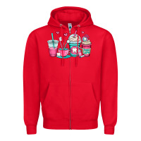 Red dentist coffee cups Zipper Hoodie - OliviaCreatesArt