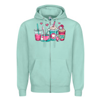 Seafoam dentist coffee cups Zipper Hoodie - OliviaCreatesArt