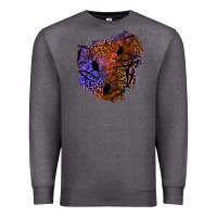 Charcoal Heather halloween patch  4 Premium Sweatshirt - BundleAndBundleShop