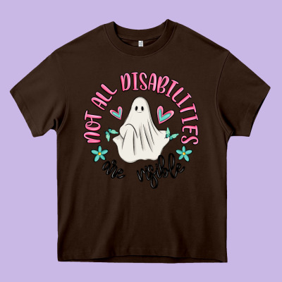 Not All Disabilities Are Visible Heavy Core Tee Designed By Maliassmallbusiness