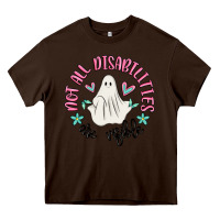 Chocolate Brown not all disabilities are visible Heavy Core Tee - MaliasSmallBusiness