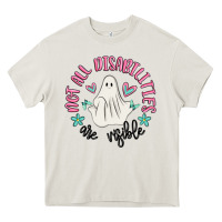 Cream not all disabilities are visible Heavy Core Tee - MaliasSmallBusiness