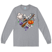 Heather Grey love hallowen Long Sleeve Tee - NancyCooperArtShop