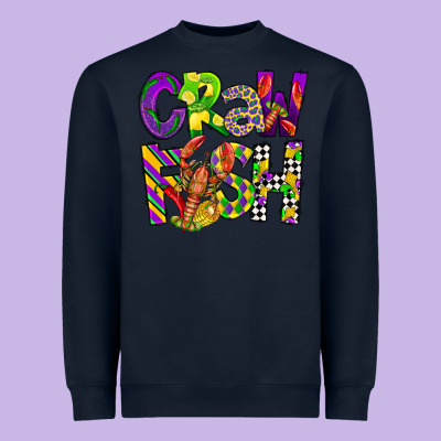 Crawfish Mardi Gras Heavyweight Sweatshirt Designed By Cowgirlartshop