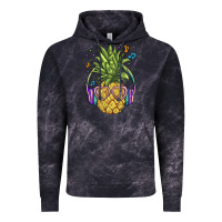 Cloud Black pineapple with headphone Vintage Hoodie - BarkalooDesign