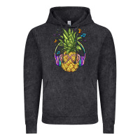 Vintage Black pineapple with headphone Vintage Hoodie - BarkalooDesign