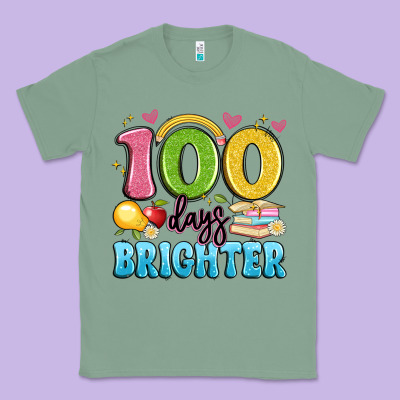 100 Days Brighter Classic Tee Designed By Artiststas