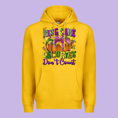 King Cake Calories Don't Count Premium Hoodie Designed By Fadigitalartstudio