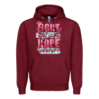Burgundy fight believe hope survive cancer awareness Zipper Hoodie - FaDigitalArtStudio