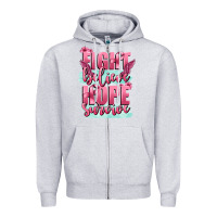 Heather Grey fight believe hope survive cancer awareness Zipper Hoodie - FaDigitalArtStudio