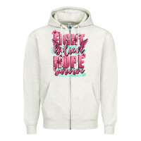 Oatmeal Heather fight believe hope survive cancer awareness Zipper Hoodie - FaDigitalArtStudio
