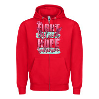 Red fight believe hope survive cancer awareness Zipper Hoodie - FaDigitalArtStudio