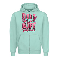 Seafoam fight believe hope survive cancer awareness Zipper Hoodie - FaDigitalArtStudio