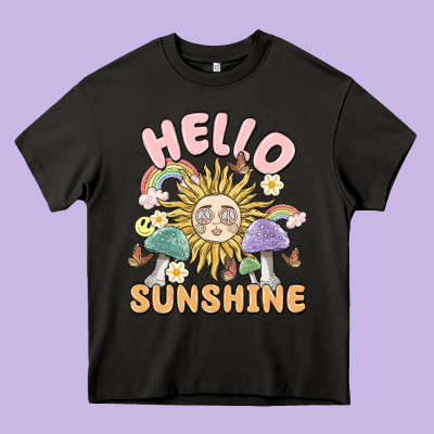 Hello Sunshine Heavy Core Tee Designed By Maliassmallbusiness
